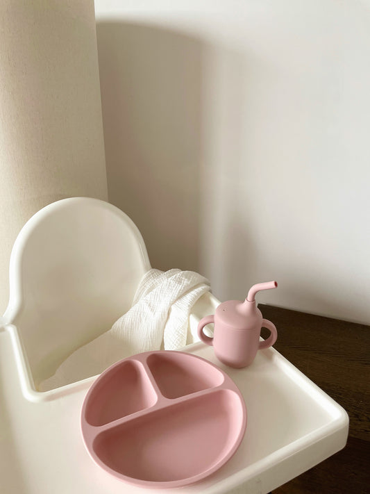 Tallrik med 4 Sugproppar Babypink